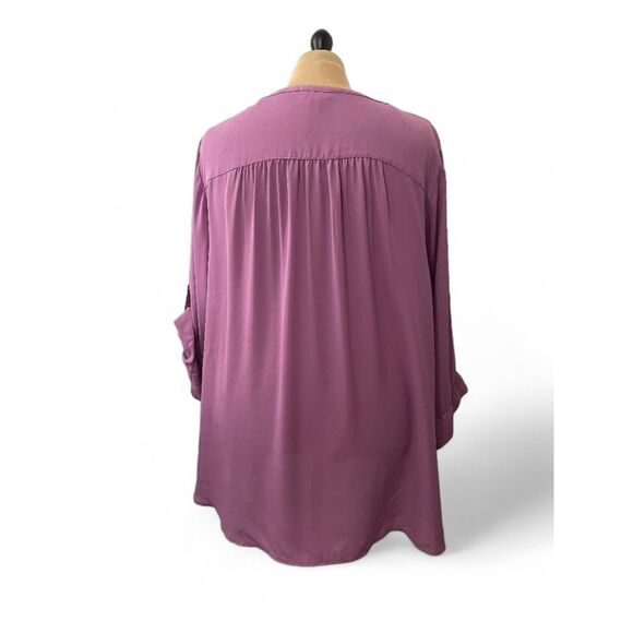 TORRID Harper - Lavender Ruffle Georgette Blouse, Size 5 - Picture 5 of 9